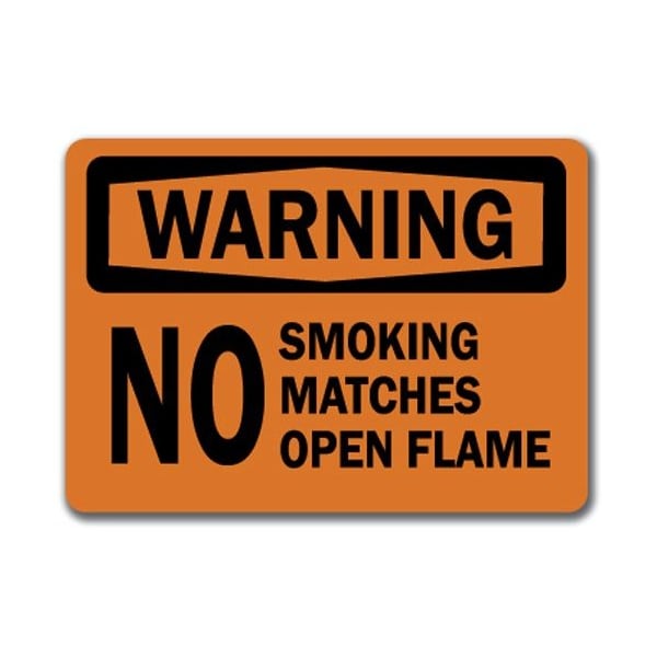 Signmission Warning-No Smoking Matches or Open Flame-10in x 14in OSHA, WS-No Smoking Matches or Open Flame WS-No Smoking Matches or Open Flame - main